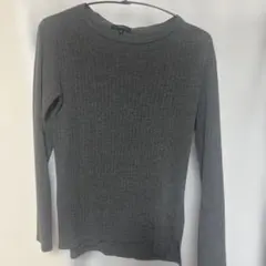 COMME CA ISM リブニット 長袖 グレー