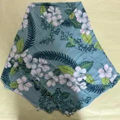 大判ストール ハイビスカス柄 ブルーグリーンのサムネイル