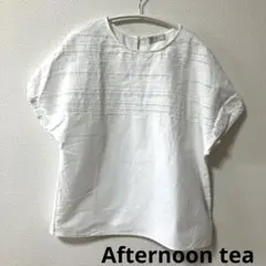 afternoon tea 刺繍 白　半袖　Tシャツ　アフタヌーンティー　M-Lのサムネイル