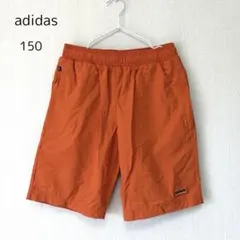adidas ハーフパンツ ショートパンツ 短パン ナイロン 150 オレンジ