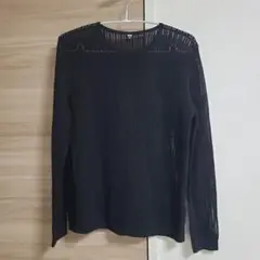 UNIQLO ブラック メッシュニット Mサイズ