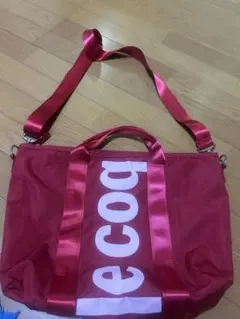 【le coq sportif】2wayバッグ トート/ショルダー 赤×白