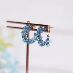 宝石質！ブルージルコン2連フープピアス/イヤリング - メルカリ