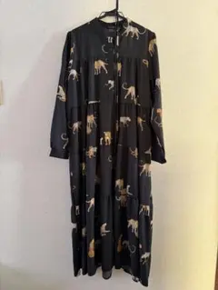 ティアードワンピース ヒョウ柄