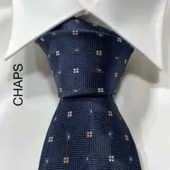 TG3593 CHAPS パターン柄 チェック シルク ネクタイ 日本製