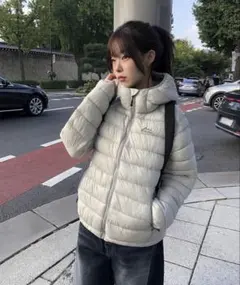 anyonemore ストリングフードダウンジャンパー