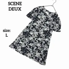 【美品】 SCENE DEUX 東京スタイル 半袖 チュニック 花柄 春夏 薄手のサムネイル