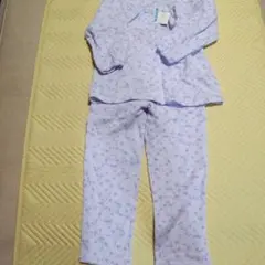 シニア向き花柄薄紫色パジャマセット