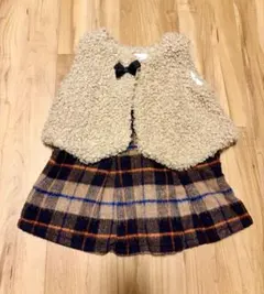 trois lapins ジャンバースカート チェック　90㎝　⭐︎まとめ買い割引