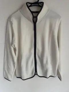 【新品】フリース ジャケット パーカー ブルゾン Lサイズ　レディース　白