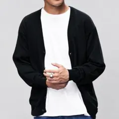 新品★ JUNRed カーディガン ブラック コットン100% ユニセックス S