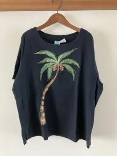 お盆休みセール‼️黒Tシャツ　ヤシの木　海外古着