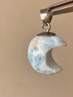 ラリマー　月ペンダントトップ④ 両面美人⭐︎愛と絆　パートナーシップ♡かわいい