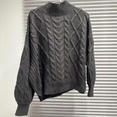 ☆送料無料☆grl ケーブル編みスリットヘムニットトップス　mb1029