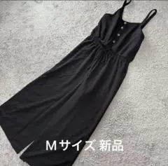 ウエストギャザーサロペット黒M新品