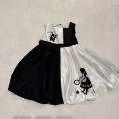 キャサリンコテージ アリスデザイン 黒白 Aラインドレス 140cm