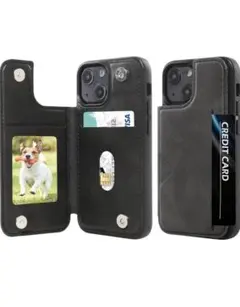 iPhone13miniケース カードポケット付き 強化保護フィルムセット