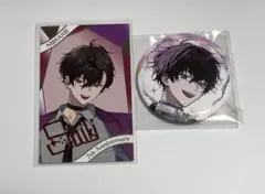 にじさんじ 佐伯イッテツ チェキ風カード 箔押しサイン 缶バッジ