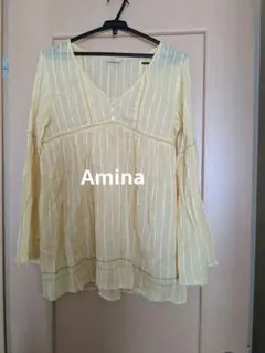 Amina　長袖チュニック　イエロー　綿100％のサムネイル