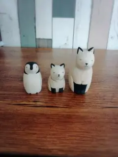 ぽれぽれ動物　T-Lab　ティーラボ　シャムネコ親子と子ペンギン　ポレポレ