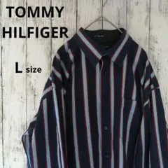トミーヒルフィガー 長袖シャツ ストライプ L