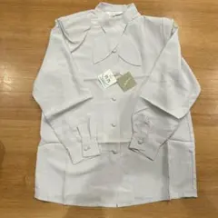 グレー長袖シャツ 襟付き