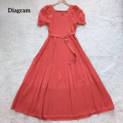 ダイアグラム　グレースコンチネンタル　パフプリーツニットワンピース　オレンジ