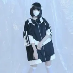 REFLEM レフレム 半袖 ハーフスリーブ ジャージ パーカー ブラックのサムネイル
