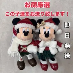 ディズニー クリスマス ぬいぐるみ バッジ ミッキー ミニー セット ④