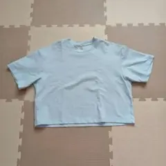 美品　UNIQLO 半袖Tシャツ カットソー トップス ライトブルー 水色　M