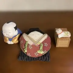 福を呼び込む　3福セット 福助・お福さん・御守り犬　の3点セットです。