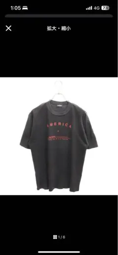 黒 Tシャツ 赤いプリント　ラフシモンズ