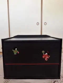 和風 メイクボックス 小物入れ 鏡付き