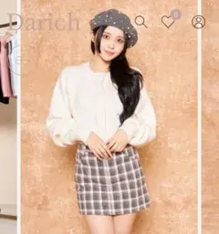 ダーリッチ Darich カラーニットショートカーディガン ホワイト