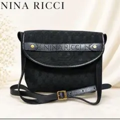 ニナリッチ NINARICCI ショルダーバッグ ブラック キャンバス レザーのサムネイル