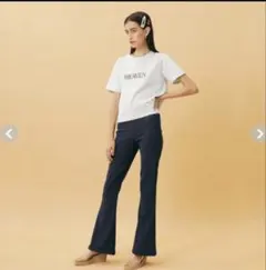 searoomlynn ベーシックフレアカットパンツ　アイボリーのサムネイル