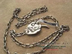 細角 シルバー925　イーグル　燻し　 金具 ネックレス　オリジナルチェーン