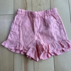 ピンク フリル付きショートパンツ 90
