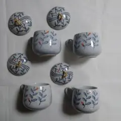 茶碗蒸し器 4客セット 蓋付き 木製敷板付き