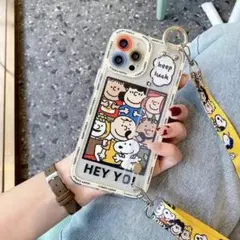スヌーピー★iPhone13ProMAXケース ●ショルダーストラップ付●カバー
