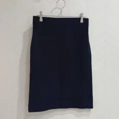 Y477 ANAYI アナイ　タイトスカート　ひざ丈　メッシュ　春夏　紺色　Ｍ