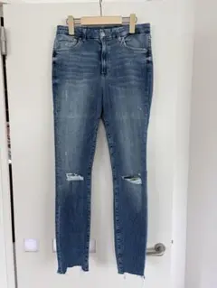 H &M スキニーデニム L フリンジ裾