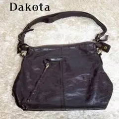 ダコタ　ショルダーバック　レザー　ダークブラウン