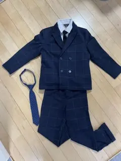 ZARA 122cm フォーマルスーツセット シャツ＆ネクタイ付 ネイビーカラー