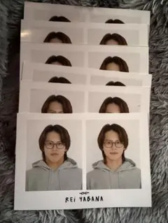 矢花黎 メガネ証明写真風カード 6枚セット