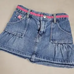 ジルスチュアート　90 デニムスカート バラ刺繍付き
