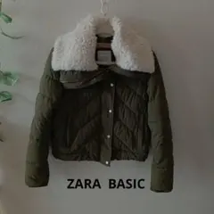 値下げ！ZARA BASIC ムートン襟取り外し可 ブルゾン