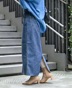 ☆【新品未使用】Iライン 5ポケット JEANスカート Sサイズ ブルー☆