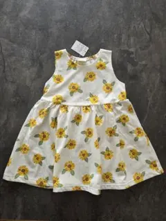 【新品】ひまわり柄 ワンピース 90cm