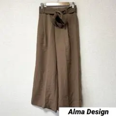 ୨୧ アルマデザイン S ロングガウチョパンツ ワイドパンツ 紐付き リボン